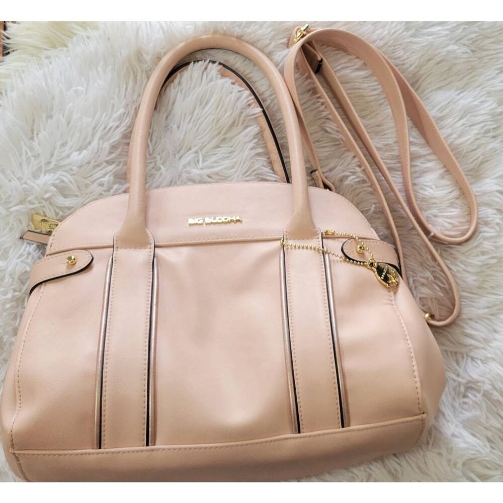 Big Buddha Pale Blush Dome Satchel with Gold Accents